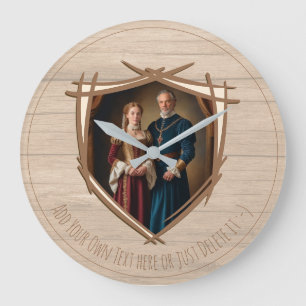 Knight Coat of Arms Mediaeval Old fashioned Vintag Large Clock