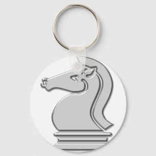 Knight Cool Metallic Chess Piece Key Ring