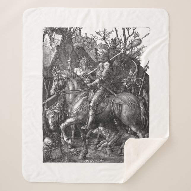 Knight Death Devil Albrecht Durer engraving art p Sherpa Blanket (Front)