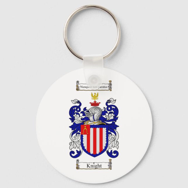 KNIGHT FAMILY CREST -  KNIGHT COAT OF ARMS KEY RING (Front)