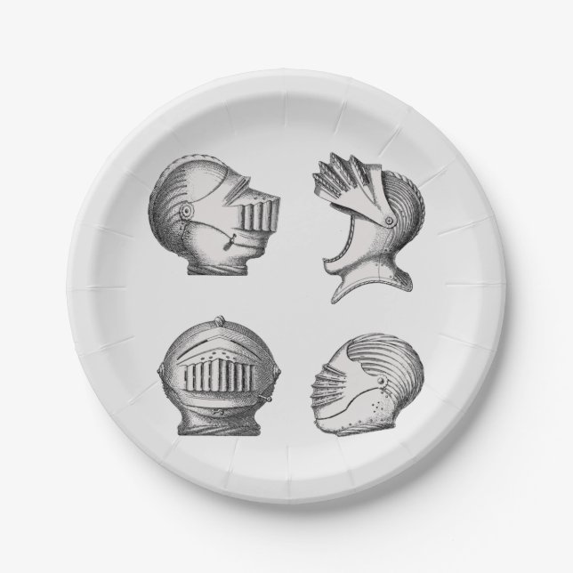 Knight Helmets   Paper Plate (Front)