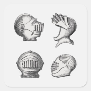 Knight Helmets   Square Sticker