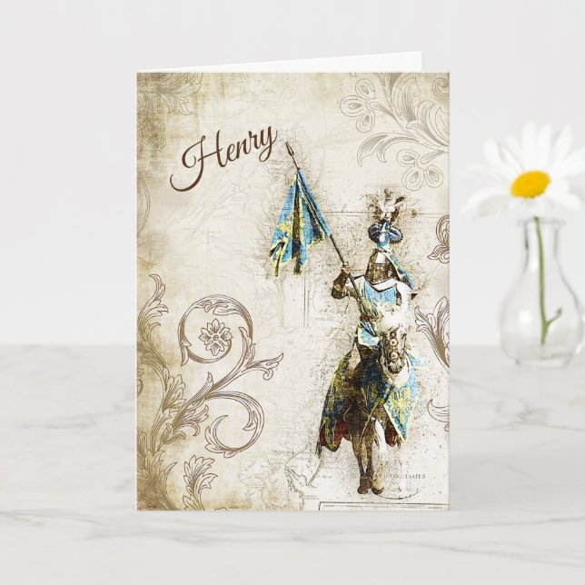 Knight in Armour Anniversary Card (Small Plant)