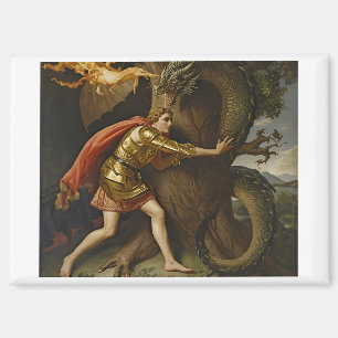 Knight in Golden Armour vs. The Dragon Magnet
