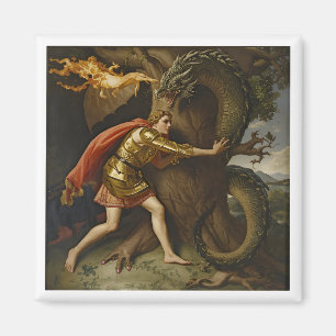 Knight in Golden Armour vs. The Dragon Magnet