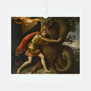 Knight in Golden Armour vs. The Dragon Metal Tree Decoration
