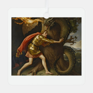 Knight in Golden Armour vs. The Dragon Metal Tree Decoration