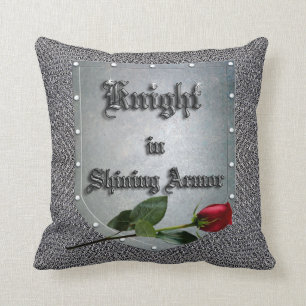 Knight in Shining Armour Red Rose Shield Cushion