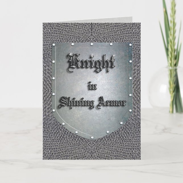 Knight in Shining Armour Shield Chainmail Card (Front)