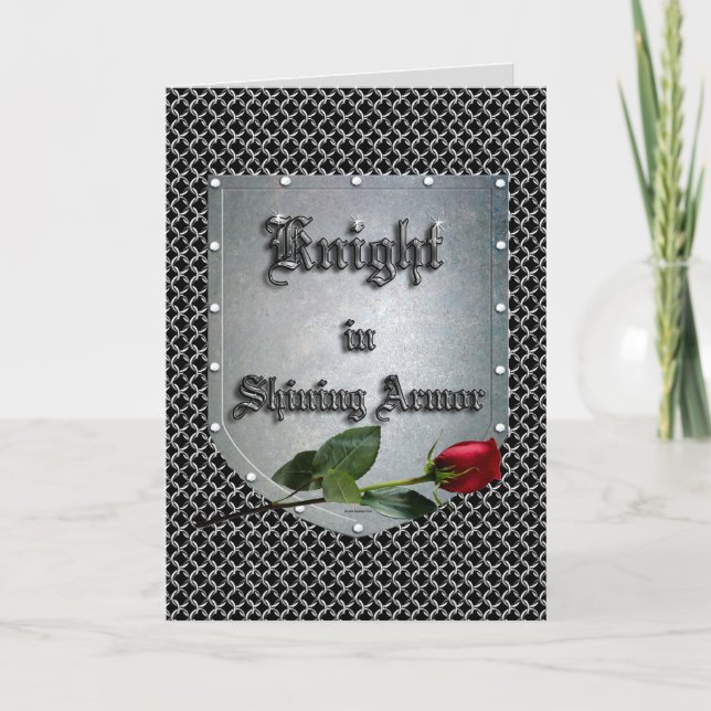Knight in Shining Armour Shield Rose Card (Front)