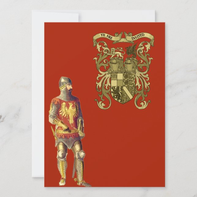 Knight in Suit of Armour Invitation (Front)