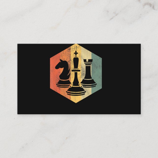 knight king rook chess  colourful   gift business card (Front)
