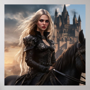 Knight Lady — Mediaeval Fantasy Warrior Woman and  Poster