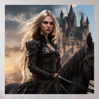Knight Lady — Mediaeval Fantasy Warrior Woman and  Poster