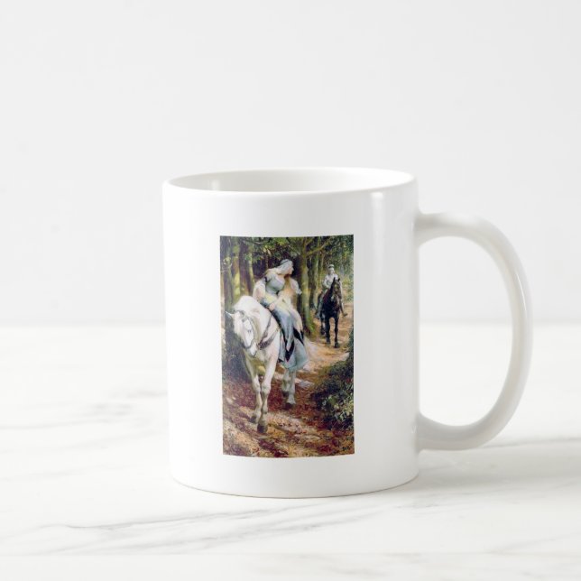Knight lady white horse mediaeval romantic coffee mug (Right)
