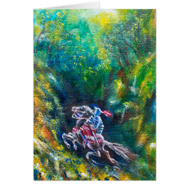 KNIGHT LANCELOT ,HORSE RIDING IN GREEN FOREST (Front)