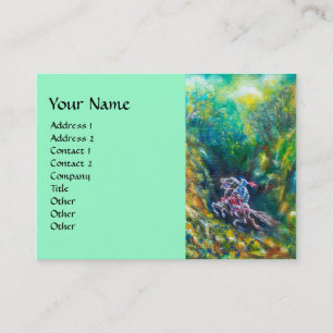 KNIGHT LANCELOT ,HORSE RIDING IN GREEN FOREST BUSINESS CARD