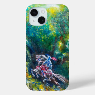 KNIGHT LANCELOT ,HORSE RIDING IN GREEN FOREST iPhone 15 CASE