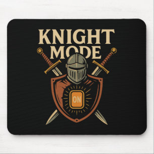 Knight Mode On Funny Medieval Sword Shield Party C Mouse Pad