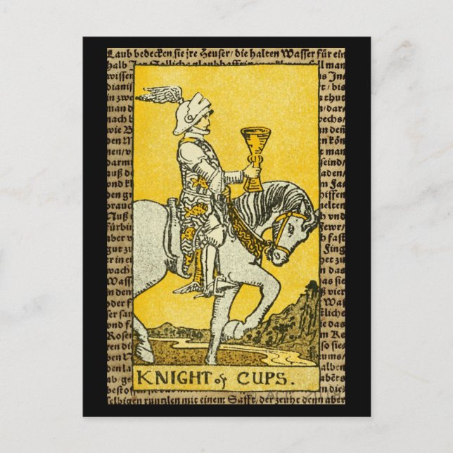 Knight of Cups Tarot Postcard (Front)