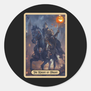 Knight Of Fright Halloween Rider Halloween Tarot C Classic Round Sticker