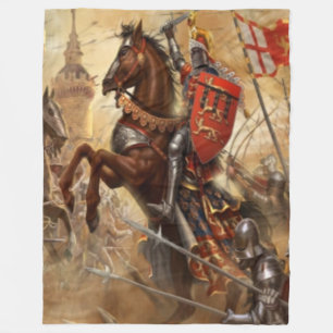 KNIGHT ON HORSE FLEECE BLANKET