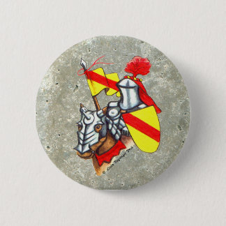 Knight on Horse Red Yellow Art 6 Cm Round Badge