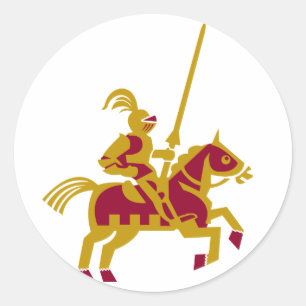 Knight On Horseback Classic Round Sticker