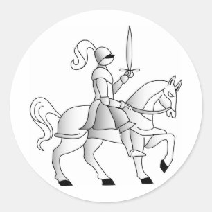 Knight On Horseback Classic Round Sticker