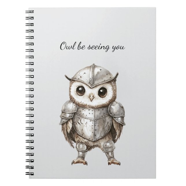Knight Owl in Shining Armour Notebook (Front)