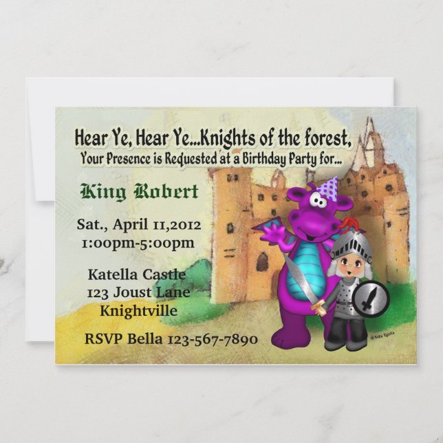 Knight Party Invitation (Front)