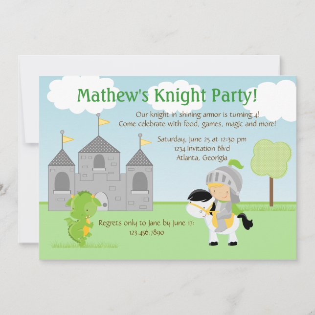 Knight Party Invitation (Front)