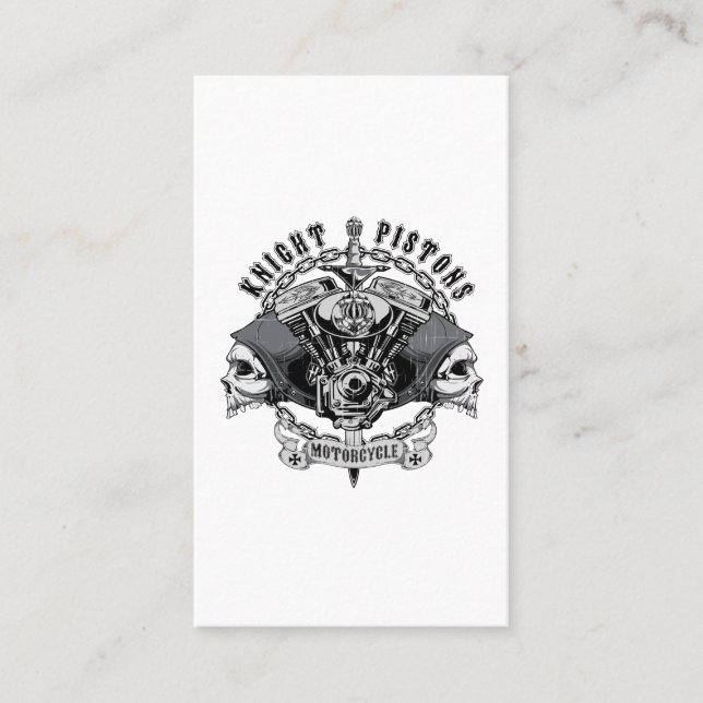 knight pistons motorcycle business card (Front)