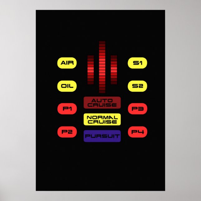 Knight Rider KITT Car Dashboard Graphic Poster (Front)