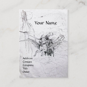 KNIGHT RIDING ON PEGASUS MONOGRAM gold metallic Business Card