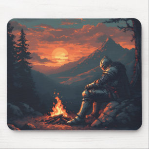 Knight’s Rest by the Fire – Epic Fantasy Mouse Pad