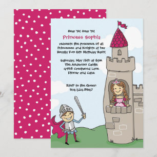 Knight Saves Princess Invitations: Brunettes Invitation