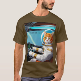 Knight t-shirt with expressive cat design.