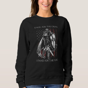 Knight Templar American Flag Crusader Warrior Ren Sweatshirt