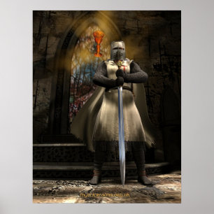 Knight Templar and Holy Grail Poster