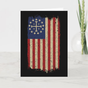Knight Templar Cross Jerusalem Cross American Flag Card