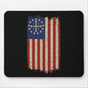 Knight Templar Cross Jerusalem Cross American Flag Mouse Pad