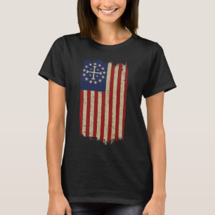 Knight Templar Cross Jerusalem Cross American Flag T-Shirt