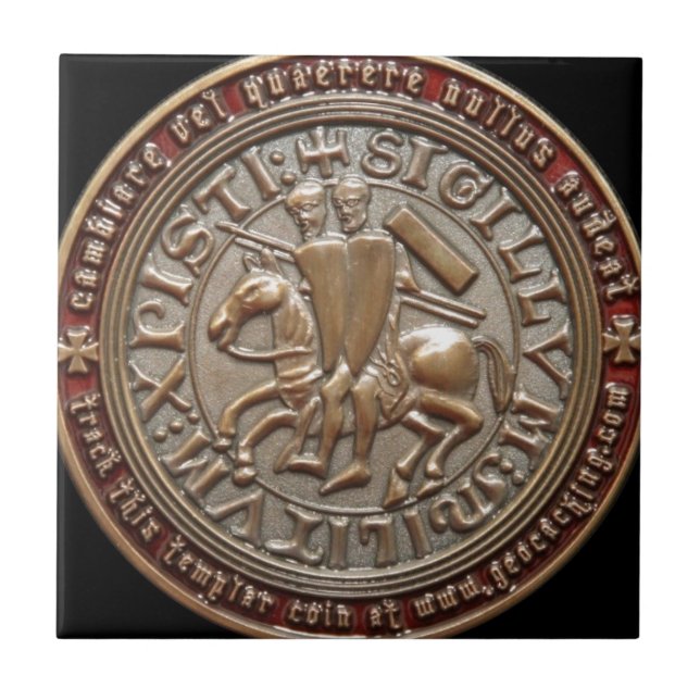 KNIGHT TEMPLAR GEO COIN CERAMIC TILE (Front)