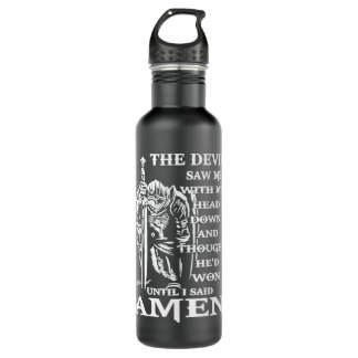 Knight Templar Kneeling Devil Saw Me With My Head  710 Ml Water Bottle