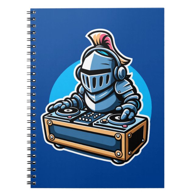 Knight Turntablist - Medieval DJ Fusion Art Notebook (Front)