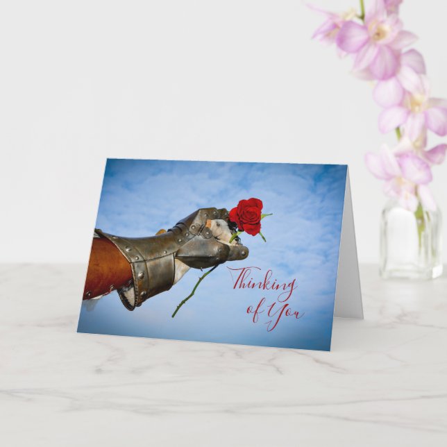 Knight with a heart   -  Thinking of You Card (Orchid)