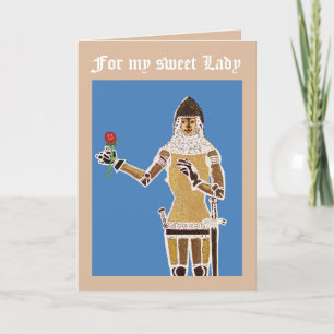 Knight with a rose holiday card