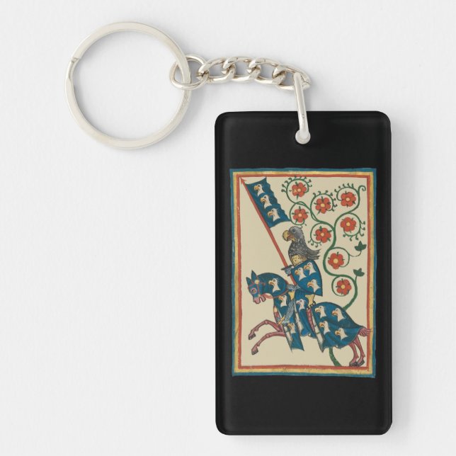 Knight With Eagle Heraldry, 14th Century Mediaeval Key Ring (Front)