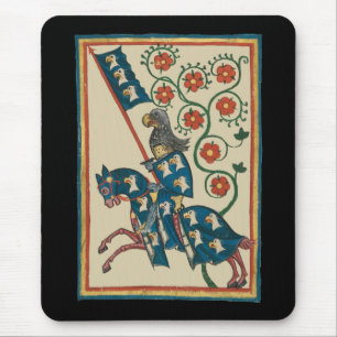 Knight With Eagle Heraldry, 14th Century Mediaeval Mouse Pad